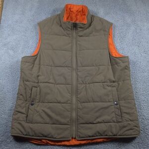 Duluth Trading Co. Vest Mens L LARGE‎ Orange Brown Reversable Insulated